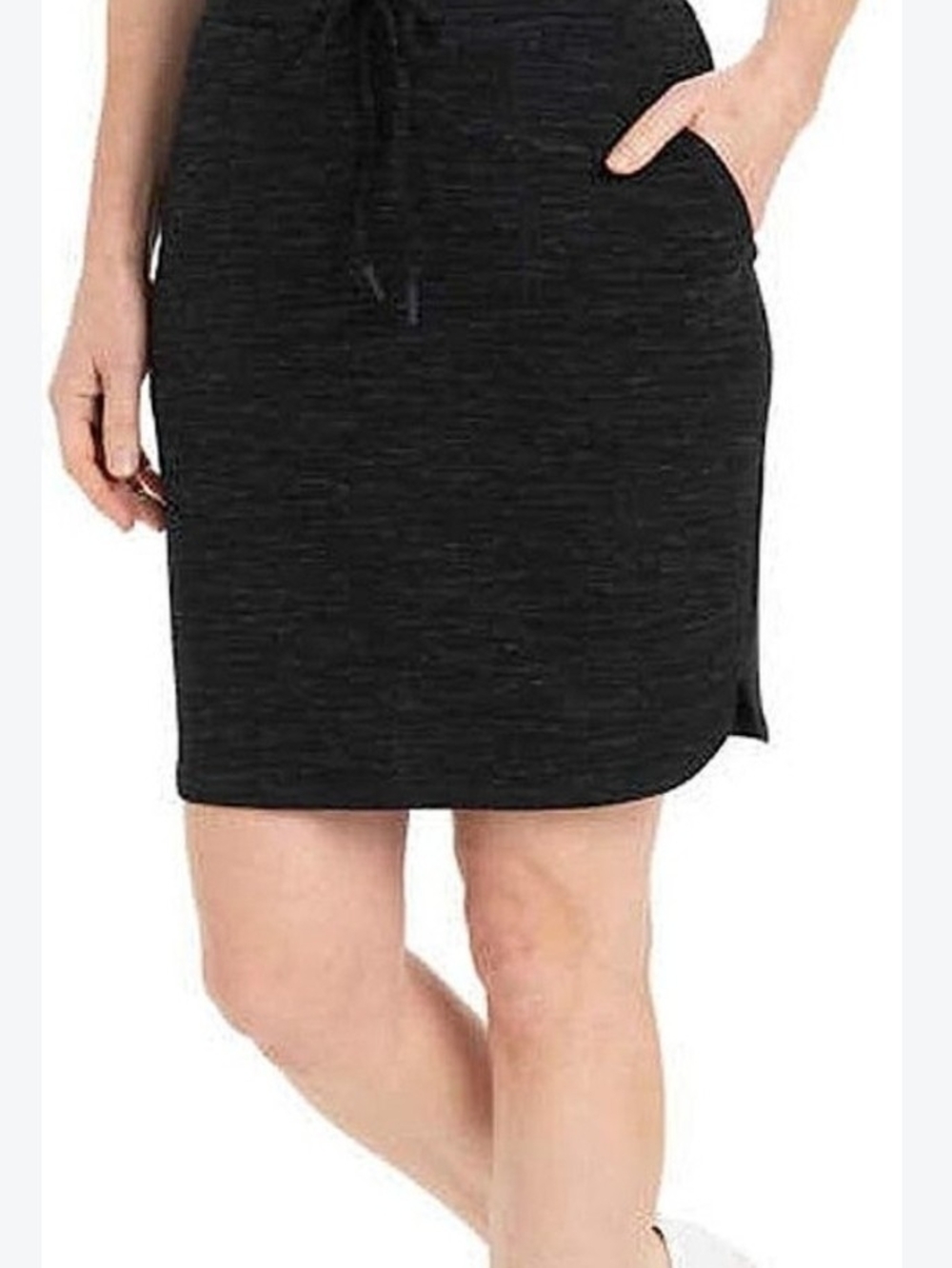 Hilary Radley Women’s Black Marled Pull-On Skirt Size M NWT